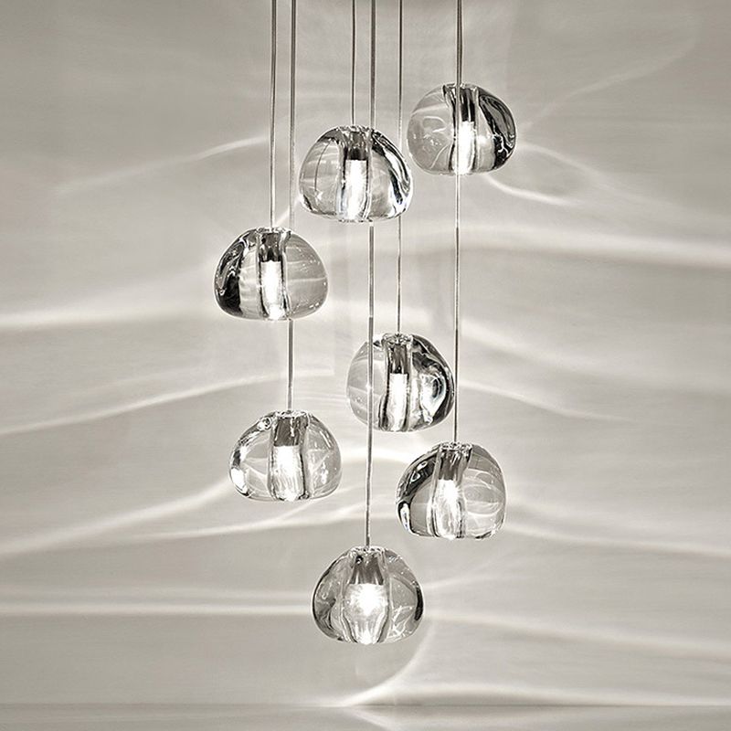 Cherries Hanging Light Fixtures Contemporary Glass Ceiling Pendant for Stairwell