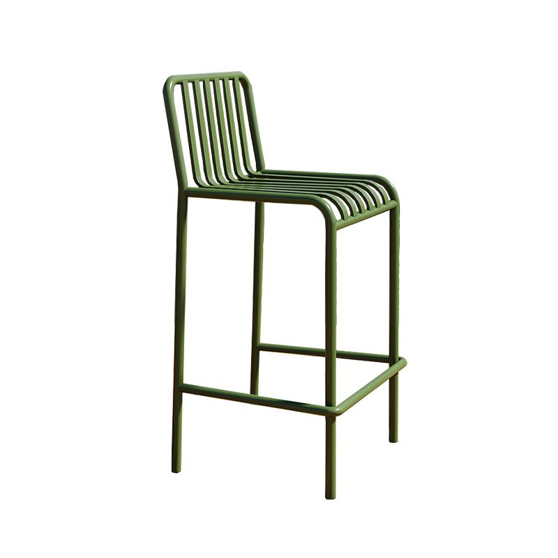 Iron Outdoor Counter Stools Industrial Low Back Bar Stools with Square Seat