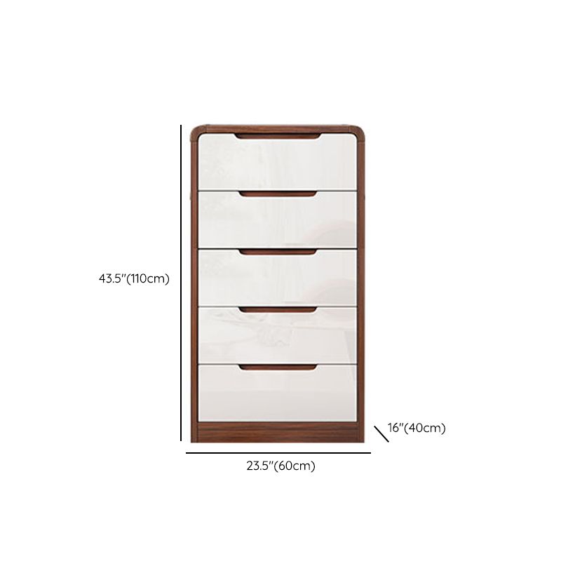 Contemporary Wooden Storage Chest Vertical Bedroom Chest with Drawers