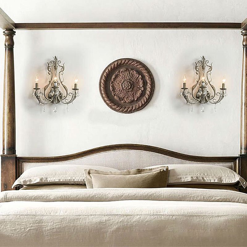 Gray/White Antique Wall Light Rustic Candle Style Lighting for Dining Room Foyer