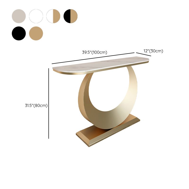 Modern Half Moon Console Table Antique Finish Console Sofa Table