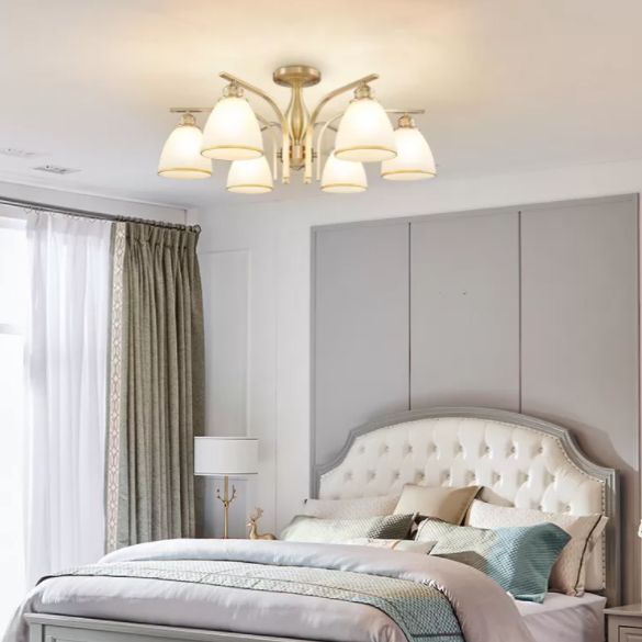 Accesorio montado en el techo de cristal mate del ópalo de la iluminación semi empotrada moderna de la sala de estar