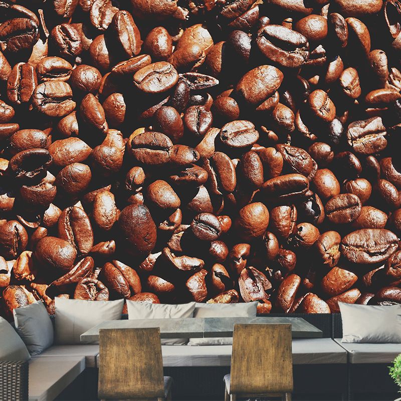 Horizontal Photography Coffee Beans Wallpaper Murals Eco-friendly for Coffee Shop