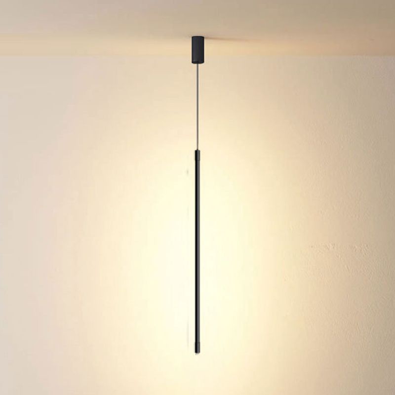 Linear Shape Hanging Light Modern Style Metal 1 Light Hanging Lamp for Dining Room