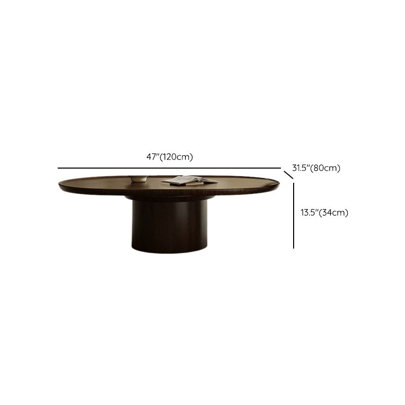 Contemporary Cocktail Table Pedestal Wooden Coffee Cocktail Table