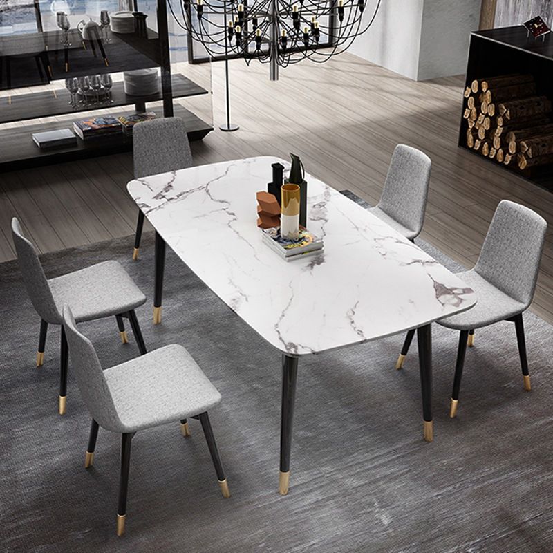 Glam Style Sintered Stone Dining Set Rectangle 1/2/4/6/7 Pieces Dining Set