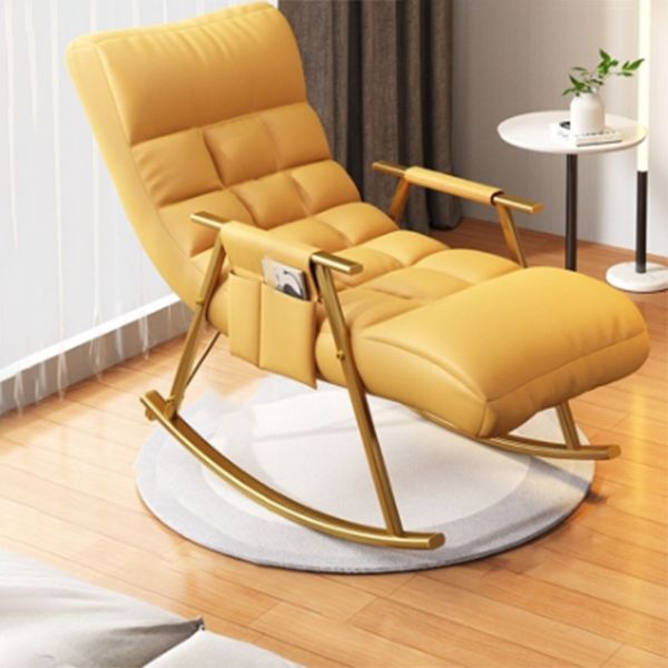Home Modern Metal Base Rocking Chair Living Room Leisure Single Sofa Chair