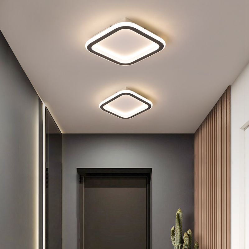Geometric LED Close to Ceiling Fixtures with Acrylic Shade for Bedroom