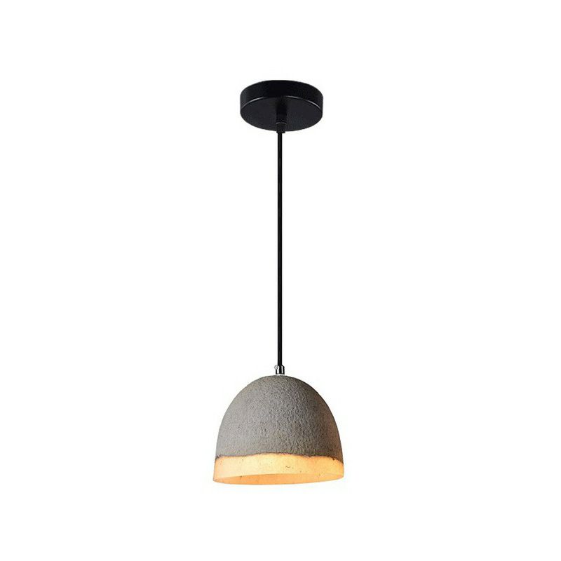 Bell Shaped Ceiling Pendant Nordic Cement 1 Bulb Dining Room Pendulum Light in Grey