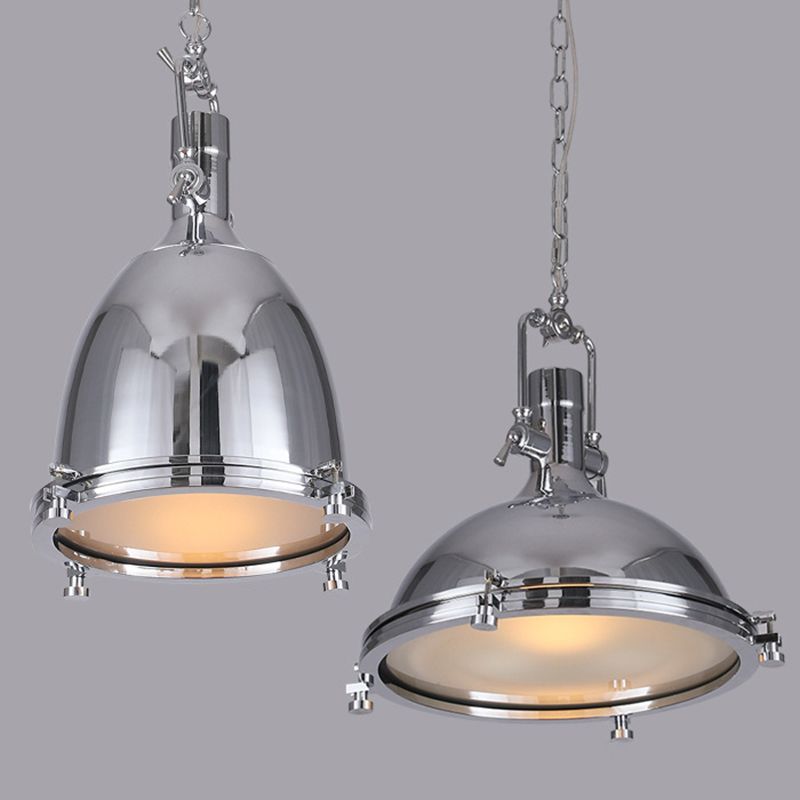 Luce a sospensione in metallo industriale a 1 luci a cupola lampada sospesa per caffetteria