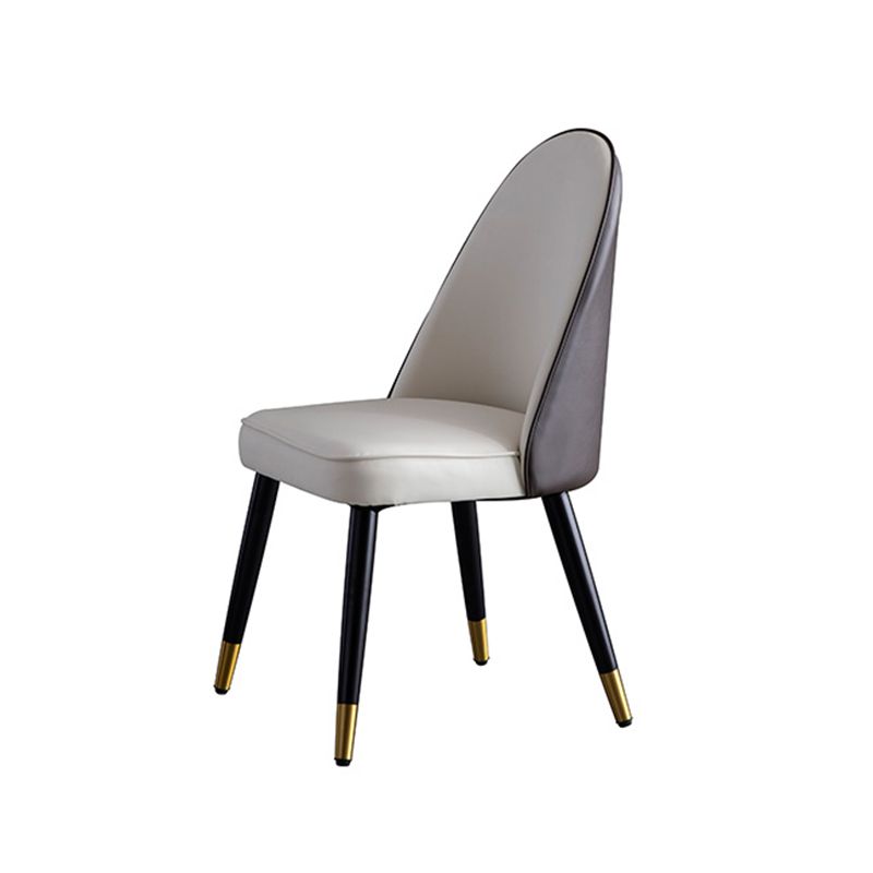 Contemporary Dining Set 1/2/5/7 Pcs White Stone Top Table with Faux Leather Chairs