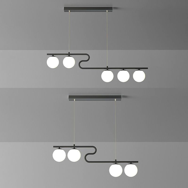 Apparecchiatura dell'illuminazione dell'isola Globe in stile Nordic Glass Isola sospesa per sala da pranzo