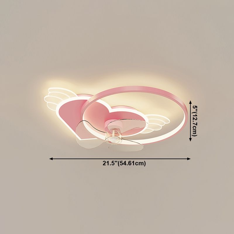 Lampada a ventola a soffitto in metallo in stile semplice con lama a ventola ABS