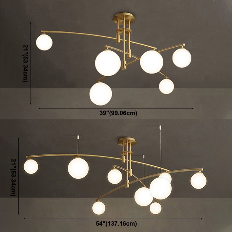 Spoetnik plafondmontage lichtarmatuur moderne stijl glazen semi-inbouwverlichting