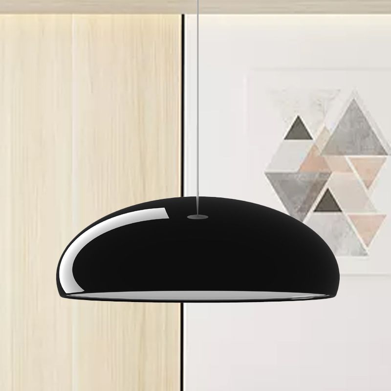 Aluminum Bowl Pendant Lighting Minimalist 1 Light Black Finish Ceiling Hang Fixture