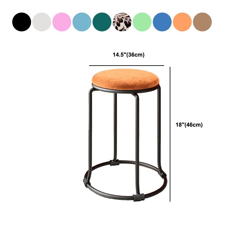 Orange Round Standard Velvet Pure Color Standard for Living Room