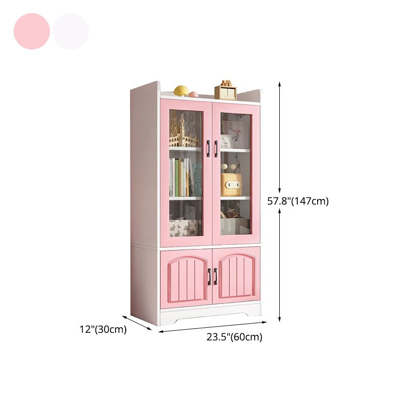 Modern Style Bookcase Wood Closed Back Standard Bookshelf with Door for Home Office