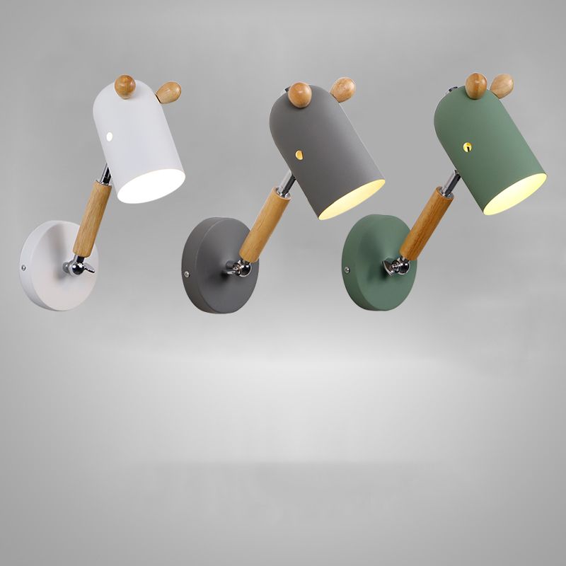 Halbzylindermetallwandleuchte moderne nordische Makkaron -Leuchtton -Leuchte