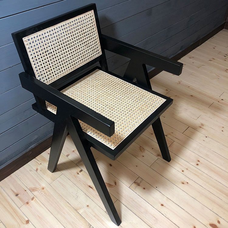 Contemporary Dining Room Chair 20'' Wide Open Arm Chair with 4 Wood Legs for Home Use
