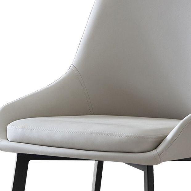 Chaises de salle à manger contemporaines en cuir, fauteuil rembourré avec pieds en métal pour restaurant