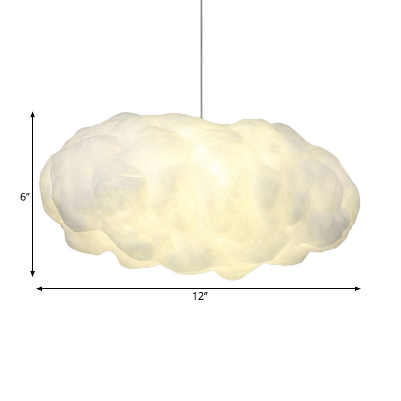 Kit de lumière suspendue à nuage minimalisme coton 1 tête d'éclairage pendentif blanc en lumière chaude / blanche