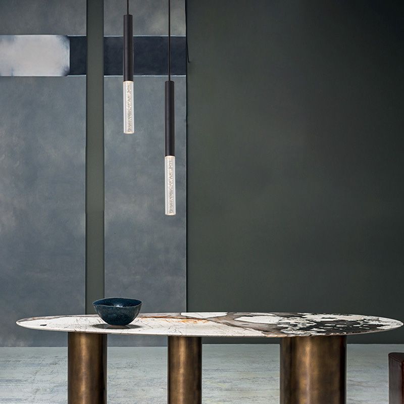 LED HORTING LIGHT avec un éclairage pendentif contemporain noir en acrylique