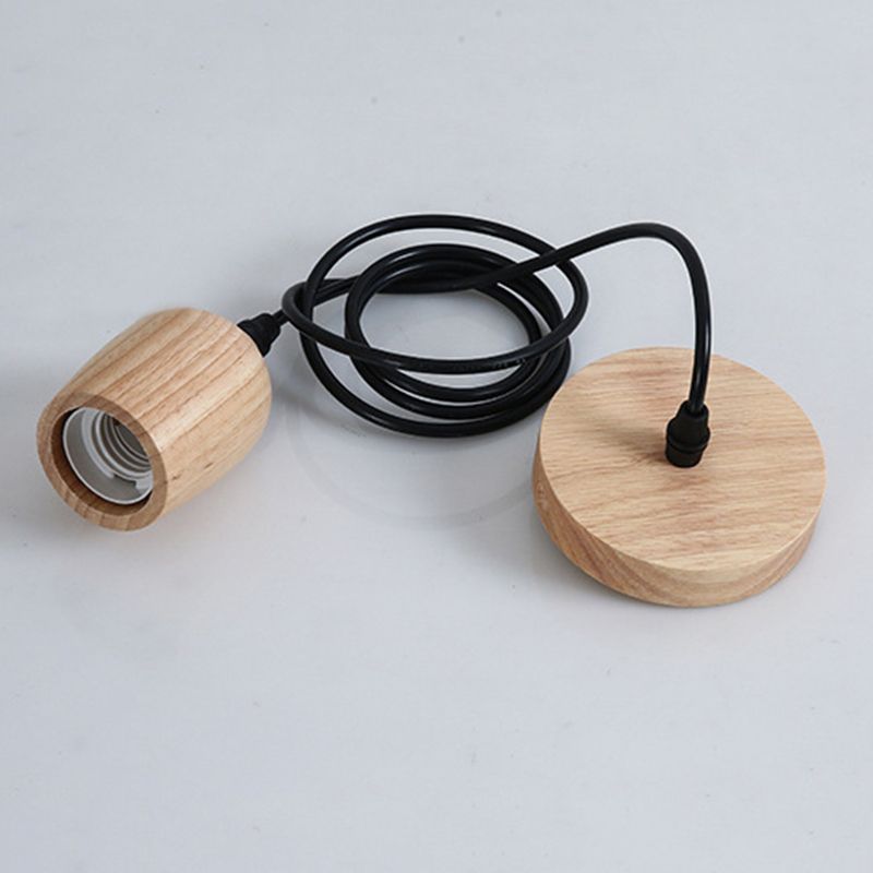 Mini Cluster Pendant Light Minimalist Natural Wood Dining Room Drop Lamp in Beige