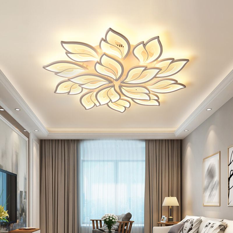 Lámpara de techo empotrada moderna con forma de flor LED para sala de estar