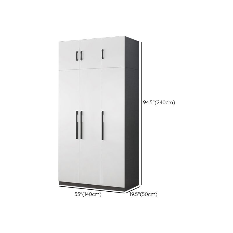 Engineered Wood Wardrobe Cabinet Modern Style Wardrobe Closet with Shelves