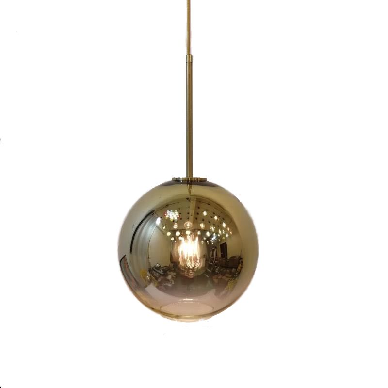 Glass Globe Pendant Light in Modern Artistic Style Electroplate Iron Hanging Lamp
