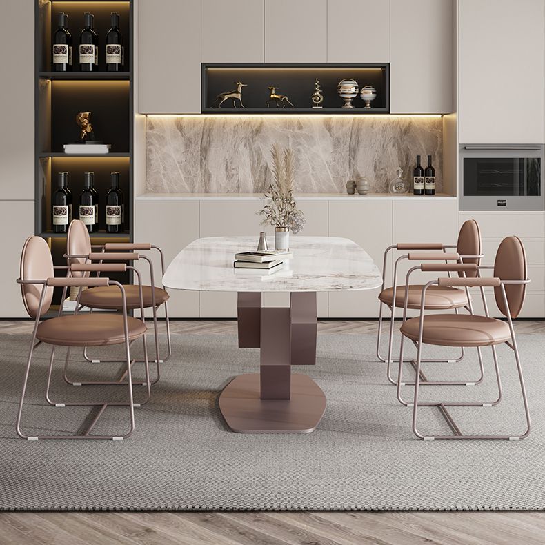 Glam Style Rectangle Sintered Stone Dining Set 1/4/5/7 Pieces Dining Set for Dining Areas