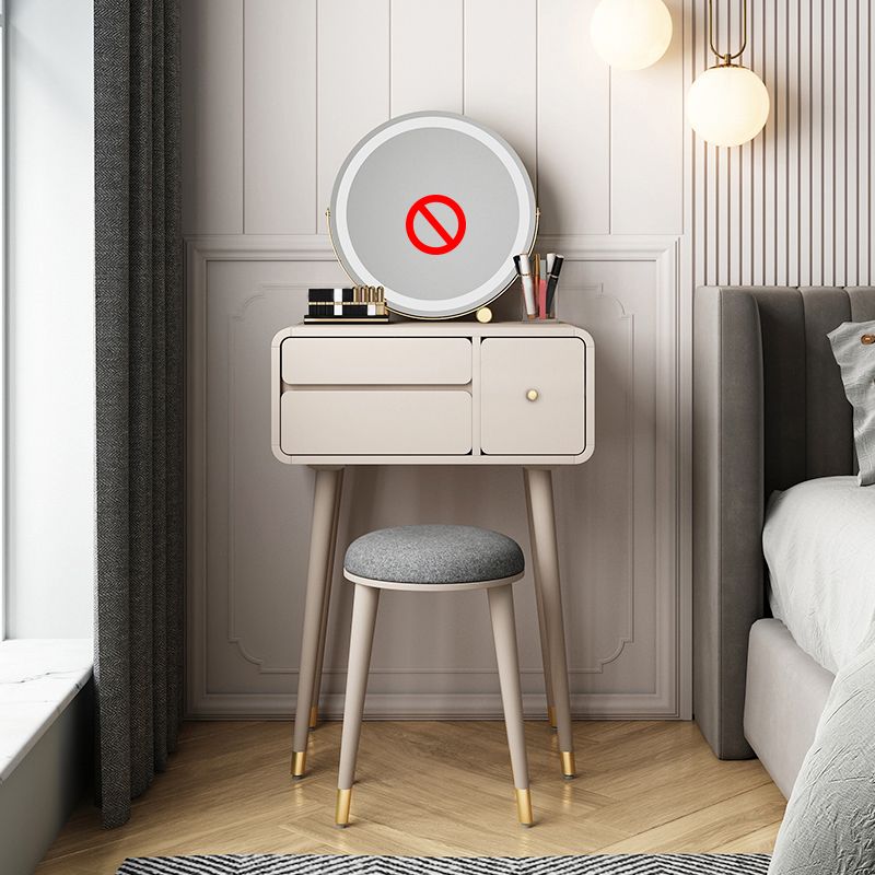 Modern Makeup Vanity Desk Table with Drawer in White/Pink for Bedroom