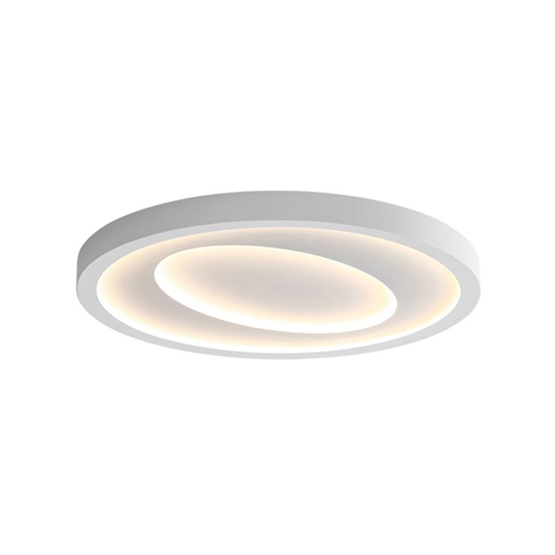 Minimalism Circle Flush Mount Ceiling Light Fixture in White for Bedroom