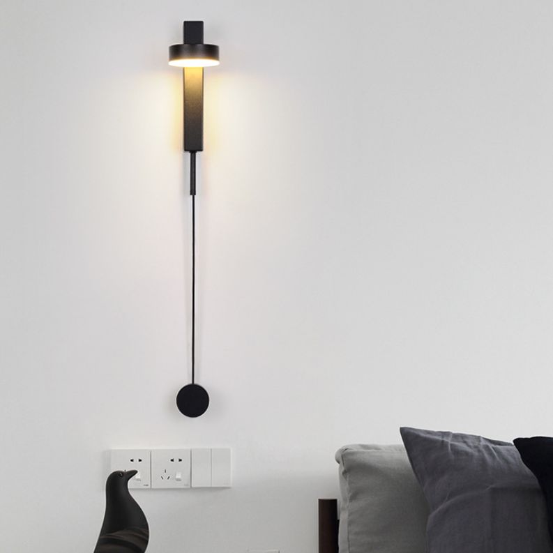 Lámpara de pared LED de hierro electroplacado en un estilo moderno de pared geométrica acrílica para dormitorio