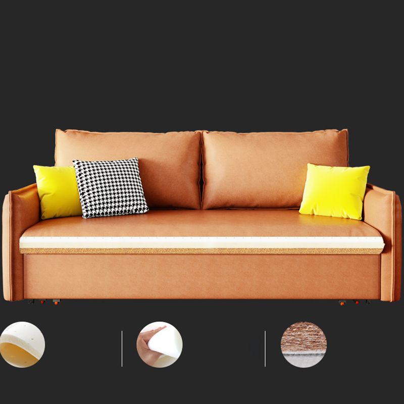 31" Wide Scandinavian Sleeper Sofa Futon Orange Foldable Sleeper Sofa