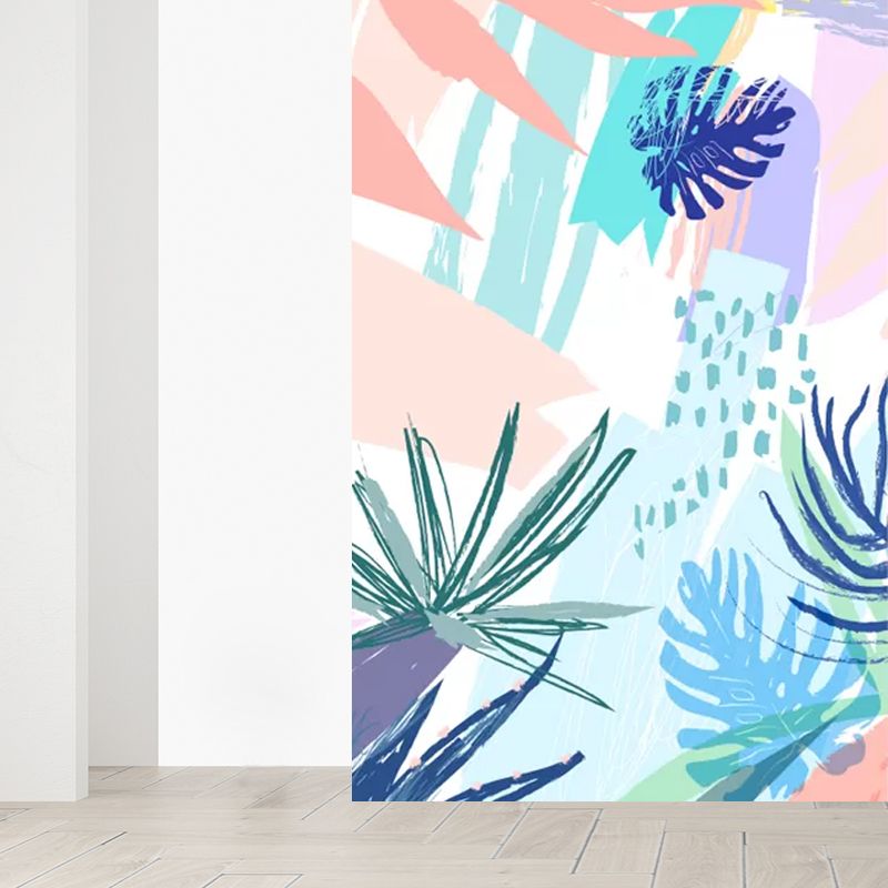 Stain-Proof Leaves Wall Mural Tropical Non-Woven Fabric Wall Art, Made to Measure