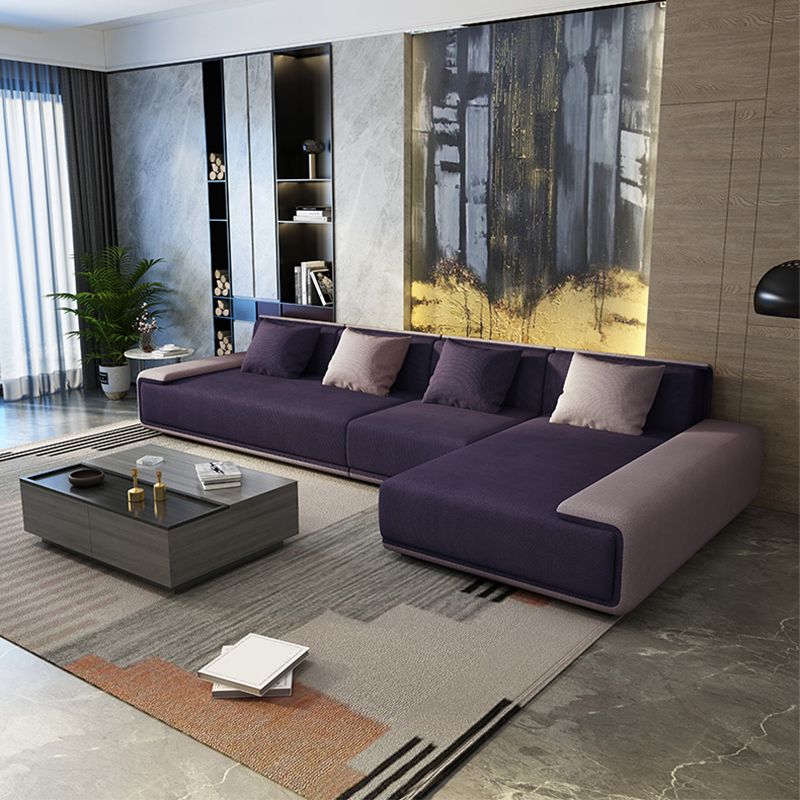 Contemporary L-Shape Sectional Sofa with Pillow Top Arm for Living Room
