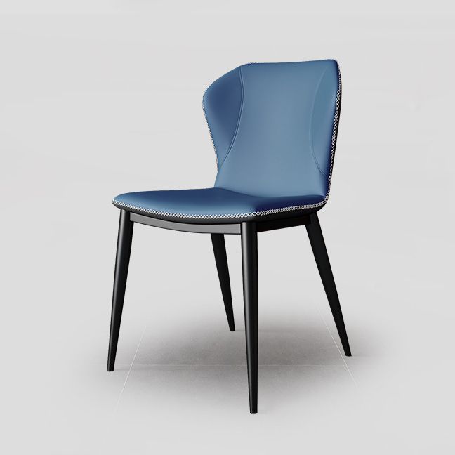 Contemporary Faux Leather Dining Chair Wingback Side Chair in Matte Finish