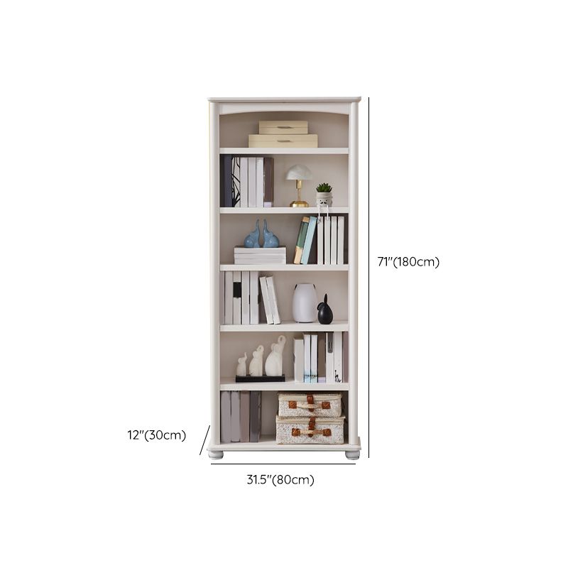 White Wooden Bookshelf Standard Shelves Included Closed Back Bookcase