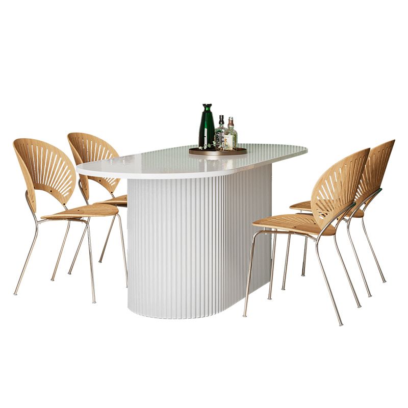 Muebles de la base del pedestal ovalado colección de comedor de estilo contemporáneo