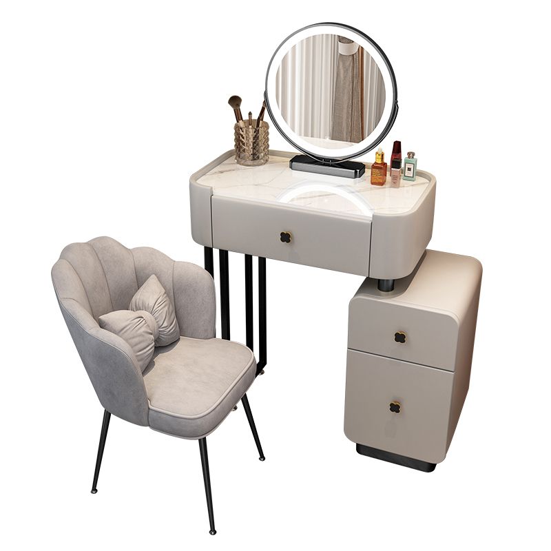 Modern Makeup Vanity Desk with 3 Drawers in Solid Wood Frame