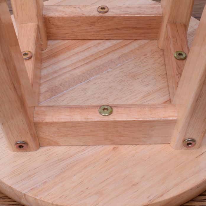 Modern Armless Backless Counter Stool Wood Bar Stool with Footrest