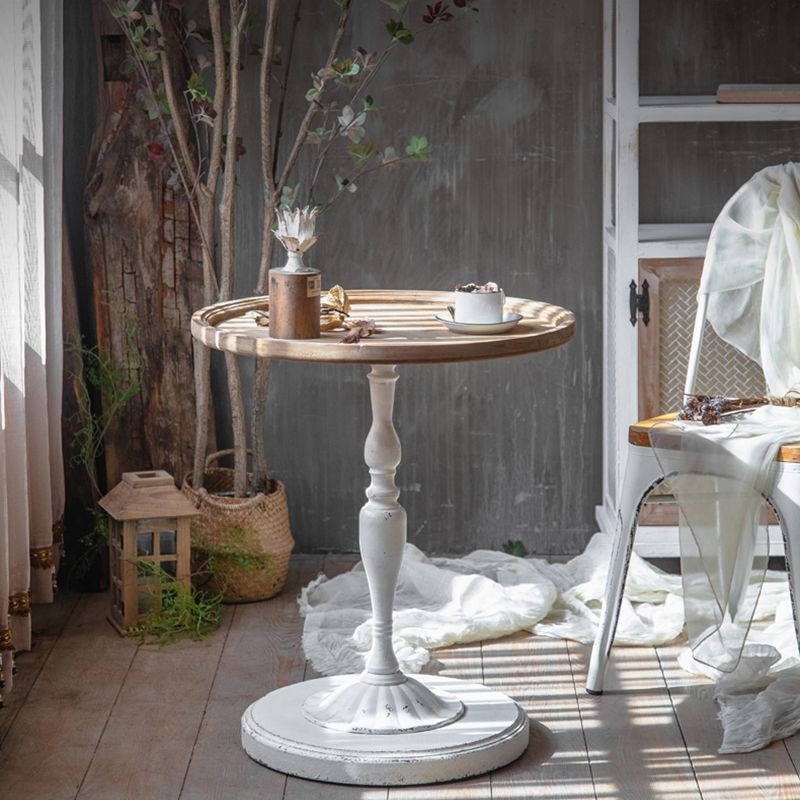 19" Wide French Country Side Table Round Accent Side Table for Bedroom