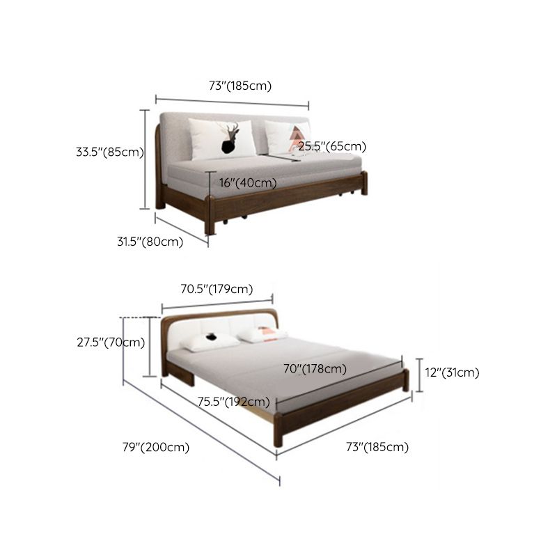 Contemporary Futon Sleeper Sofa Bed Pillow Included Futon Frame in White
