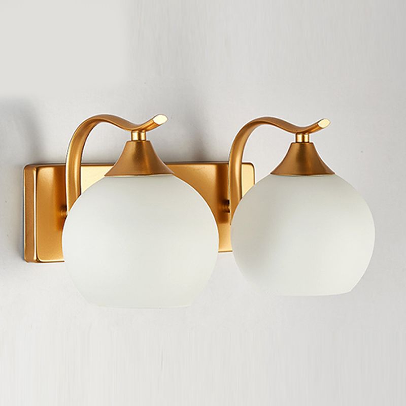 Modern Style Globe Shape Wall Light Glass Sconces for Bedroom