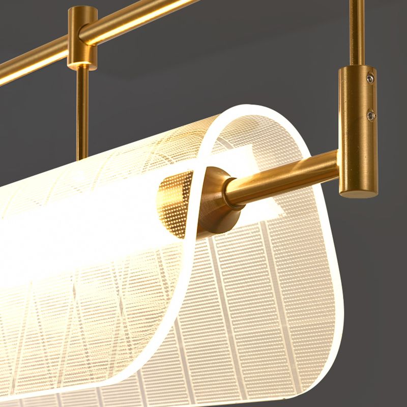 Acrylic Shade Ceiling Pendant Light Modern Linear Shape Island Lighting Ideas for Kitchen