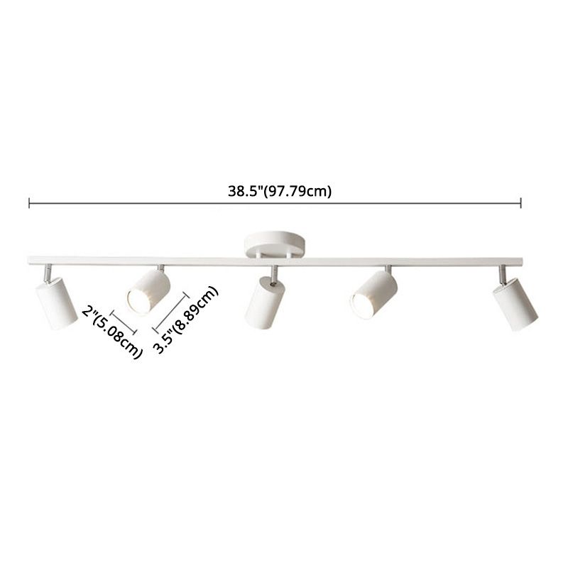 Nordic Zylindrische Metall Track Spotlights Semi Flush Ceiling Track Lighting für Foyer und Cloakroom