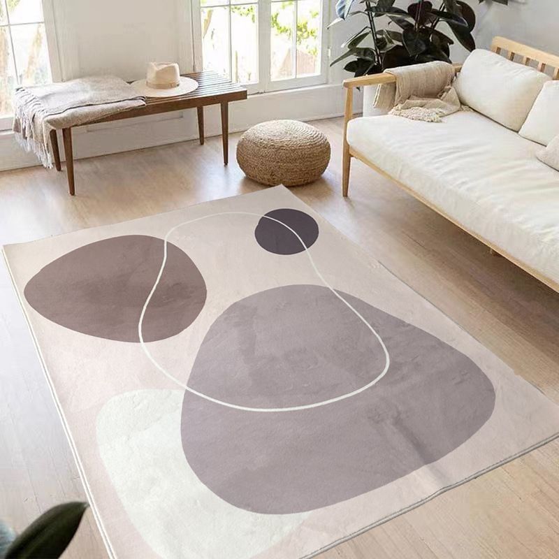 Brauner zeitgenössischer Teppich Polyester Farbe Klumpen Teppich nicht rutscher Backing Teppich für Wohnkultur