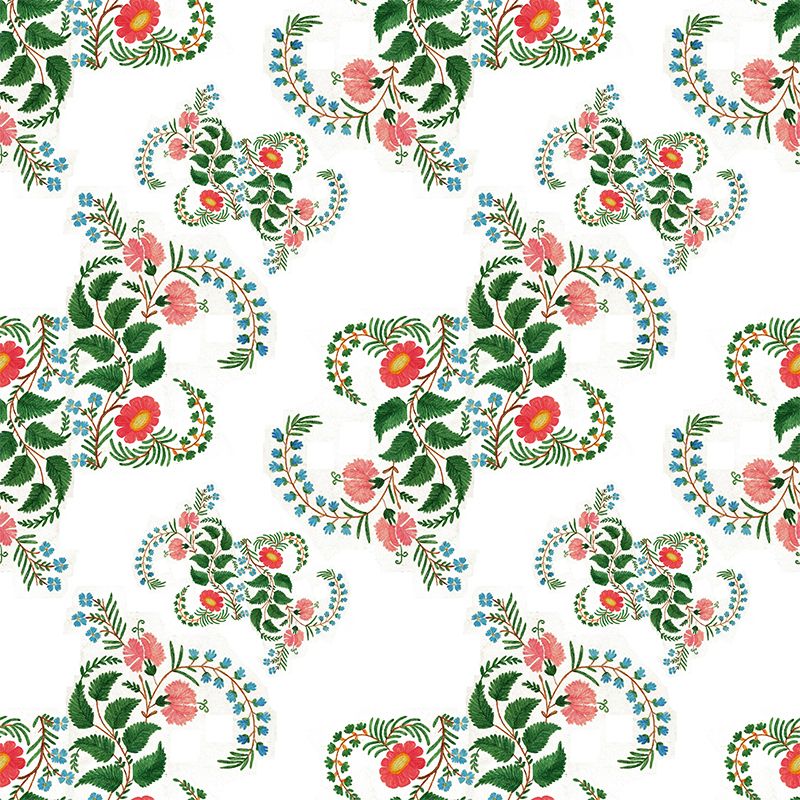 Washable Mural Wallpaper Plants Illustration Indoor Wall Mural