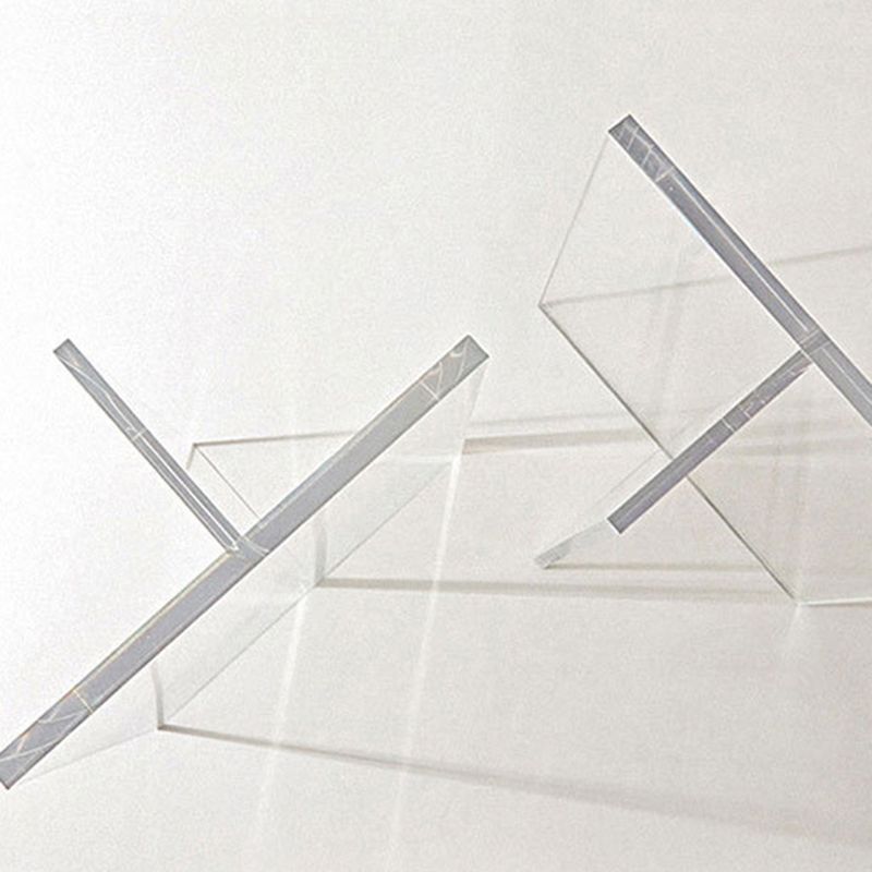 Contemporary Rectangle Table Sintered Stone Table with Acrylic Legs for Kitchen